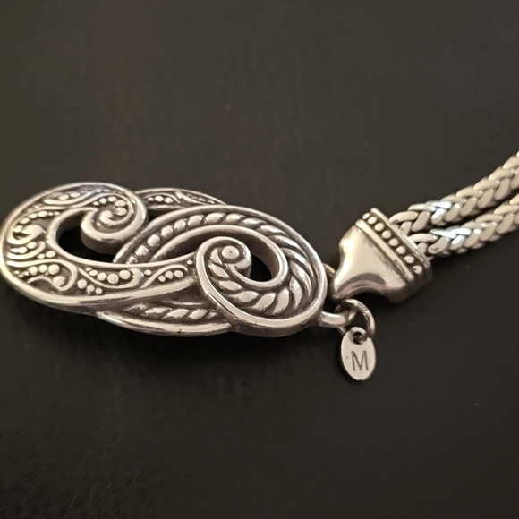 BRIGHTON SILVER SIGNATURE DOUBLE SERPENTINE HEART BELT - VINTAGE main image 5